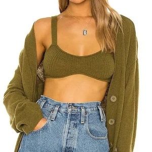 NWOT Camila Coelho Adelie Knit Bra in Green M